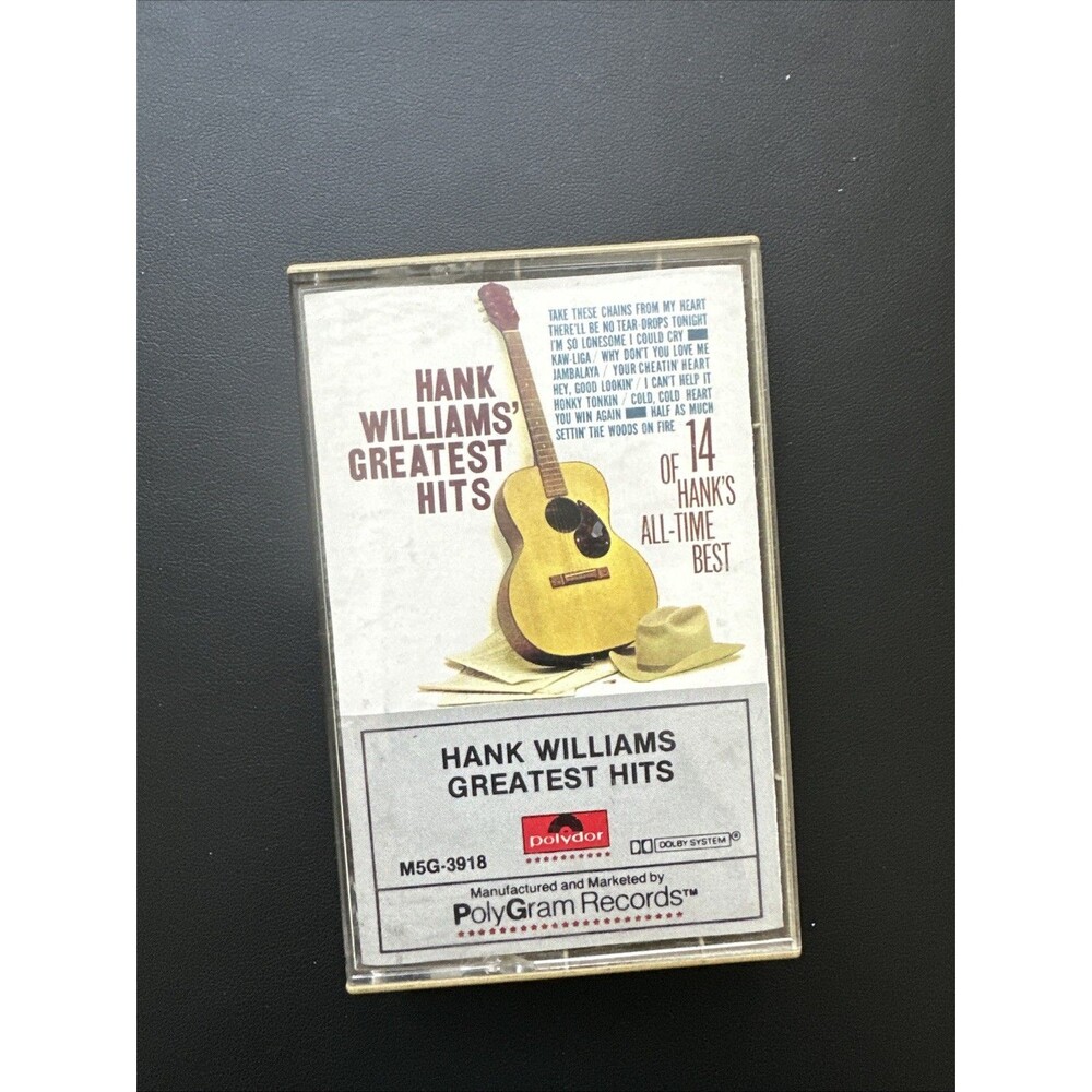 Hank Williams Greatest Hits Cassette, 1990 PolyGram, Classic Country Tape.